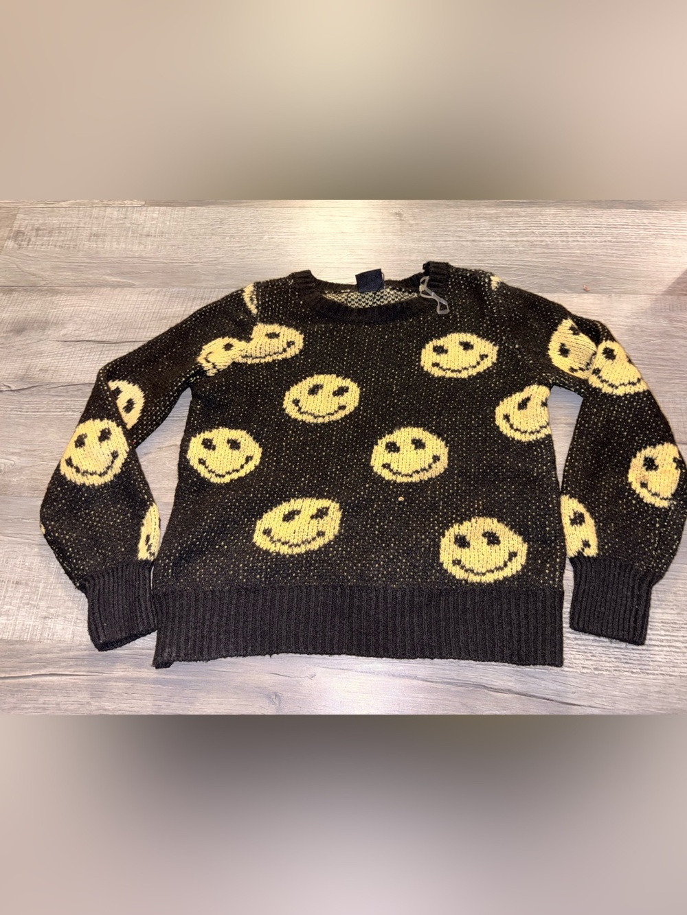FCT with love all over print Smiley Face Sweater Dopamine Dressing